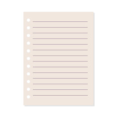 Notebook sheet template.