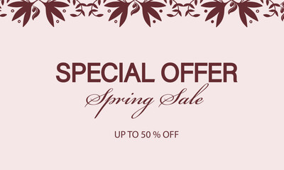 Buy 2 get 1 free floral spring, summer season sales banner vector illustration . EPS 10 . 