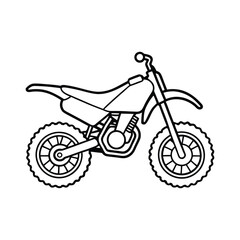 Obraz premium Dirt Bike Outline Clipart Vector Illustration Isolated on White Background