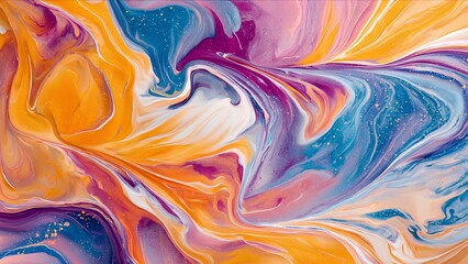 Obraz premium Vibrant Abstract Fluid Art and Marble Texture Collection for Modern Design