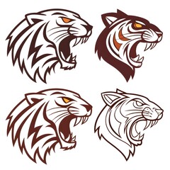 Obraz premium Tiger lion head mascot tattoo design