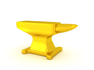 3D Rendering of a gold anvil