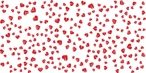 Heartbreak Pattern of Broken Hearts on White Background.