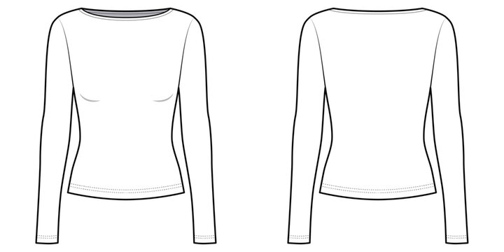 【美品】draw drawers boat neck long tee Boat Neck