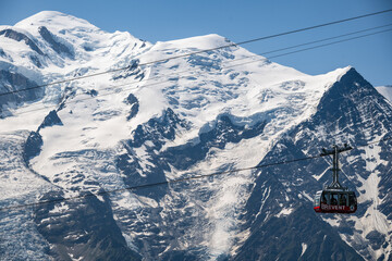 Brévent Cable Car heading up to view point of le Mont Blanc