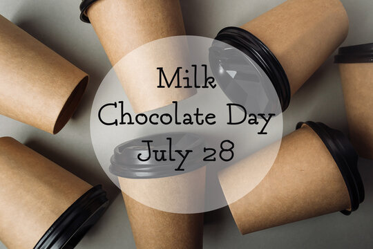 Collection of coffee cups with the words Milk Chocolate Day