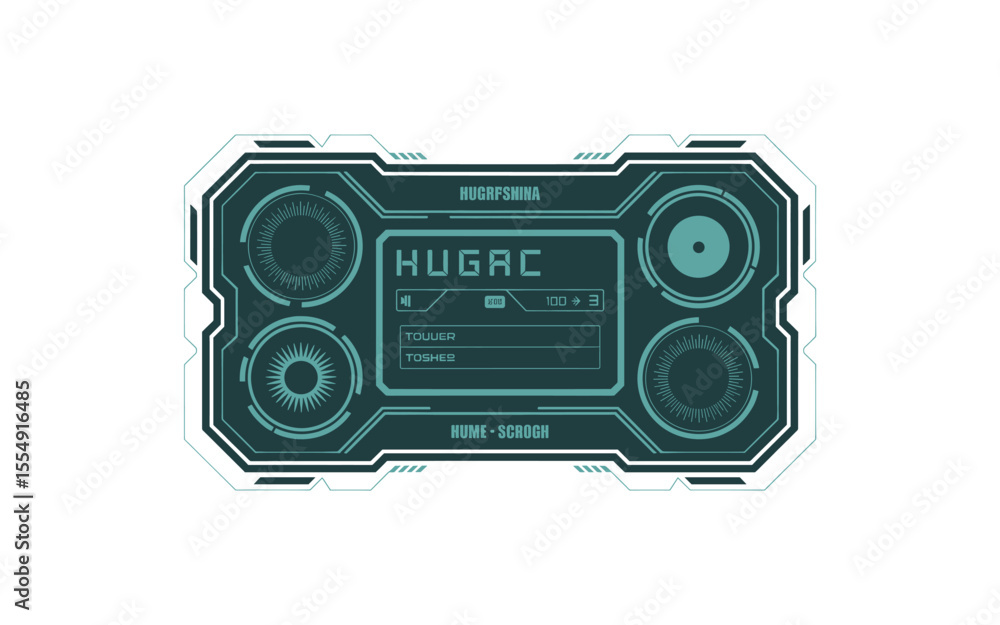 Aufkleber futuristic ui interface with hud and circles design for technology and science fiction