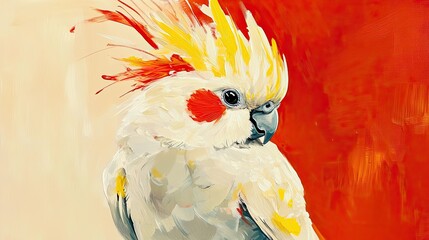 A cockatiel fluffing its crest as it perches elegantly