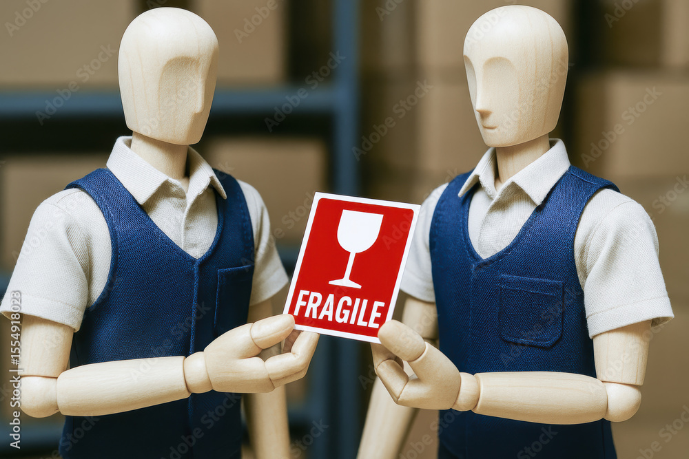 Poster collaboration and communication in the workplace are essential for handling fragile items carefully 