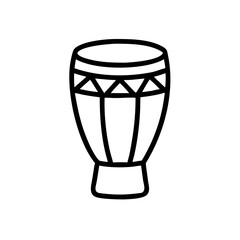 Line art illustration of a traditional drum, design element suitable for cultural or musical projects
