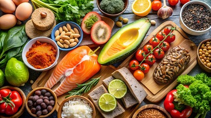 Healthy Fat Rich Ingredient Collection With Whole Foods