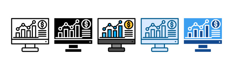 Capital Market Icon Set Multiple Style Collection