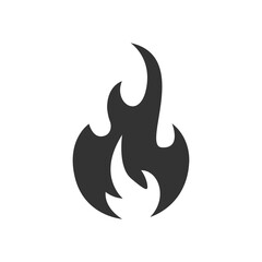 Black fire flames vector icon