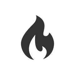Black fire flames vector icon