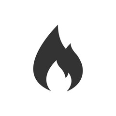 Black fire flames vector icon