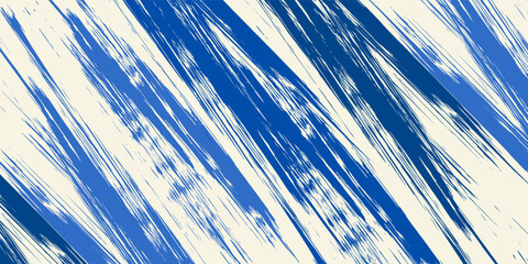 Grainy blue bold brush stroke with spray texture. Hand drawn distress damaged edge vintage template, banner. Grainy bold brush strokes texture with small dots