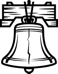 liberty bell line art vector illustration for independence day © Vector.com