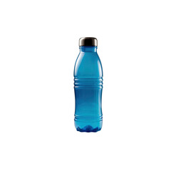 Naklejka premium Blue Plastic Water Bottle with Silver Cap - Hydration on the Go
