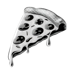 Pizza Slice Dripping Cheese, Cut Out