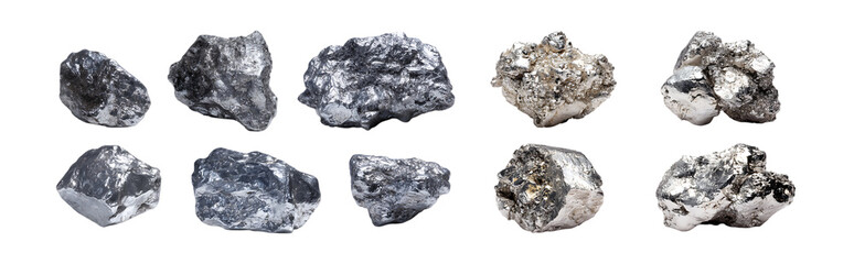 Stunning Gallium Metal Samples A Visual Guide to Element Properties set white Background against transparent Background