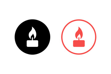 Candle flame light glowing memorial symbol design