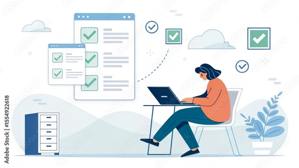 Fototapete ai agents and interactive dashboards in data-driven strategy, businessperson reviewing digital contr