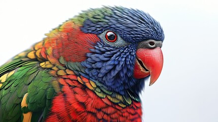 A detailed close-up of a colorful lorikeet