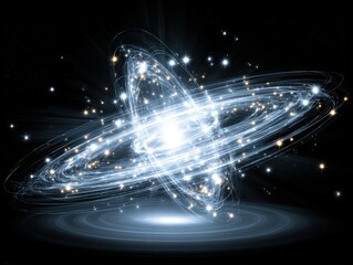 Galactic spiral formation outer space digital art cosmic environment wide angle view stellar concept