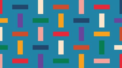 Playful abstract bars on blue background