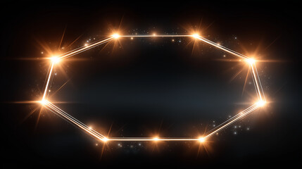 Illuminated Geometric Shape: A glowing, radiant geometric form, with sleek, contemporary lines, is bathed in a rich, vibrant light, against a deep, dark backdrop.