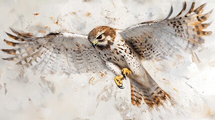 A kestrel locked in a hunting pose