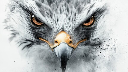 A sleek falcon staring directly into the camera