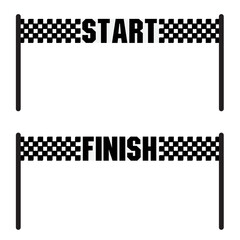 Racing flag vector icon on white background. Checkered flag. start and finish crossed flag. Racing flag.	
