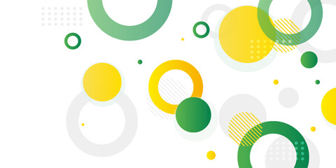 Green and yellow circle banner background. Vector abstract graphic design banner pattern background template.