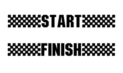 Racing flag vector icon on white background. Checkered flag. start and finish crossed flag. Racing flag.	