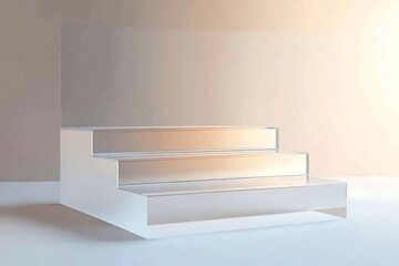 Minimalist White Podium Stage for Product Display