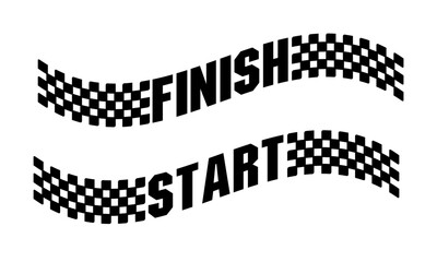 Racing flag vector icon on white background. Checkered flag. start and finish crossed flag. Racing flag.	