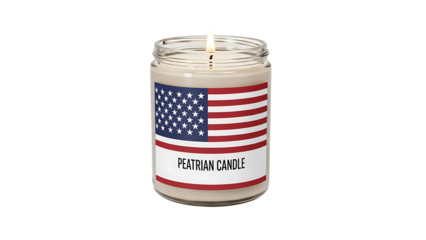 Patriotic American Flag Candle Soy Wax Candle with Classic Design