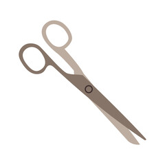 Isolated scissors icon. Scissors symbol for cutting paper, hair, sewing, scissoring, knitting, shear concept.Hand drawn Vector illustration EPS 10.