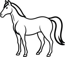 Side Profile Horse Drawing in Elegant Minimal Line Art
