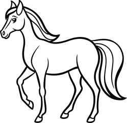 Stylized Minimal Horse Illustration with Smooth Flowing Lines