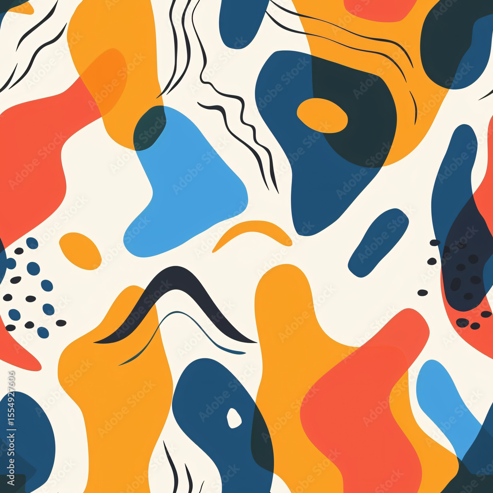 Poster abstract colorful background with different spots. doodle style. banner. modern abstract design.