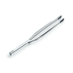 Clear crystal tuning fork with smooth edges and elegant resonance arms  