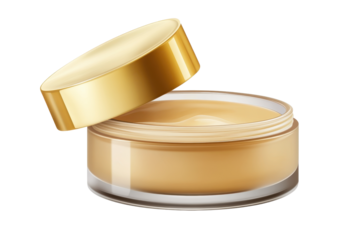 Cosmetic cream in open pot revealing smooth texture on a transparent background for beauty and skincare enthusiasts to explore various applications and advantages of creams