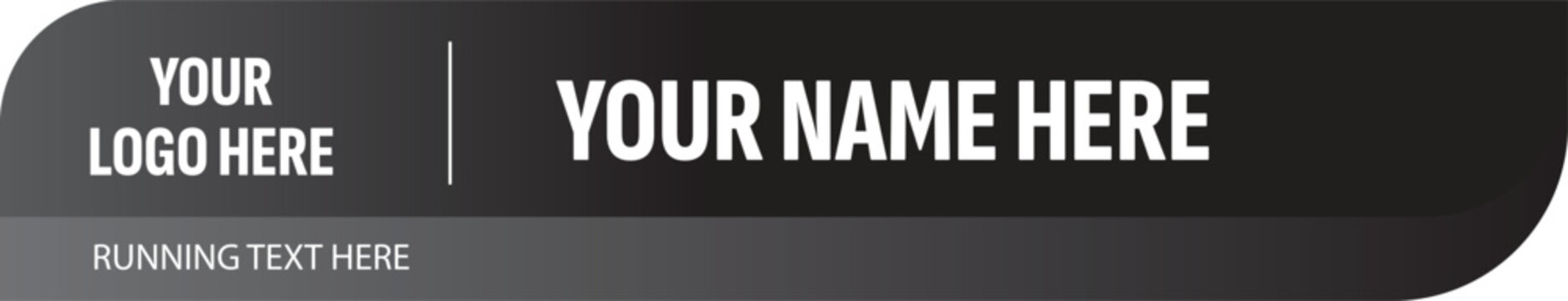 Black and white vector Lower Third Template editable for news 