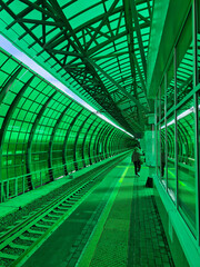 subway station with a green roof