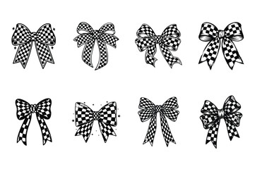 Checkered Ribbon Bow Collection