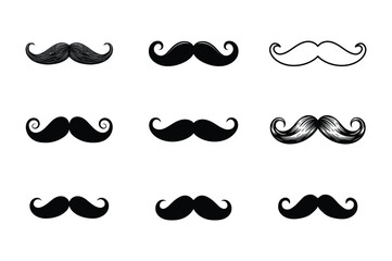 Vintage Mustache Silhouette Collection
