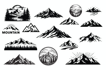 Majestic Mountain Landscape Illustrations