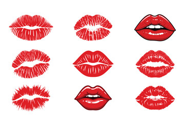 Red Lips Kiss Clipart Collection